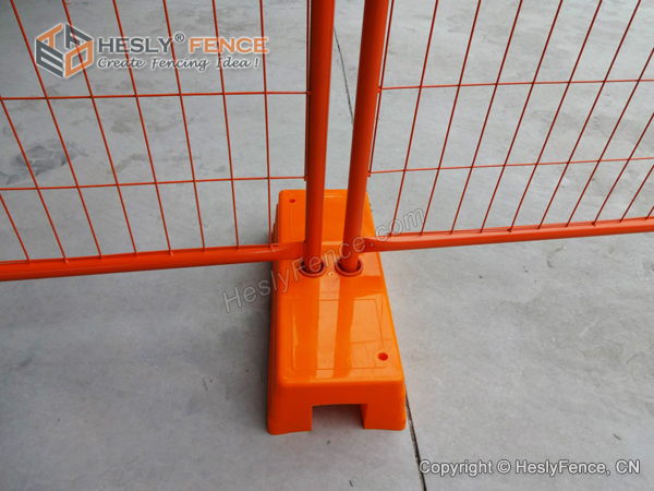 orange powder coating temporary fence