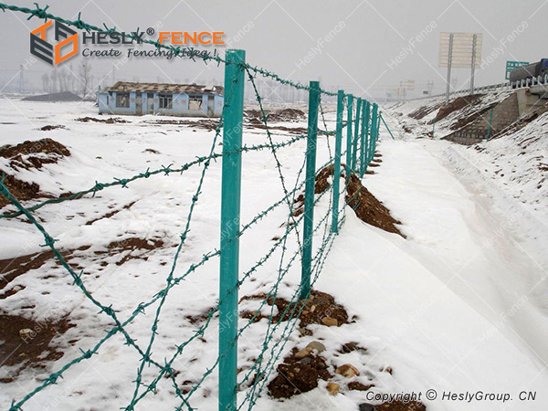 Green PVC barbed wire