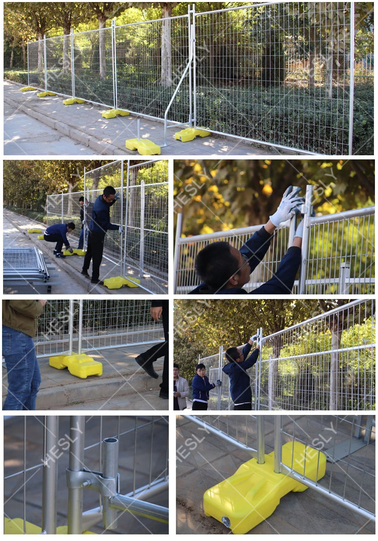 Temporary Fence Panels with yellow feet